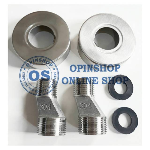 Fitting Keran Air Sambungan Buat Keran Bathtub Atau Shower Mixer Panas Dingin Stenlis 304