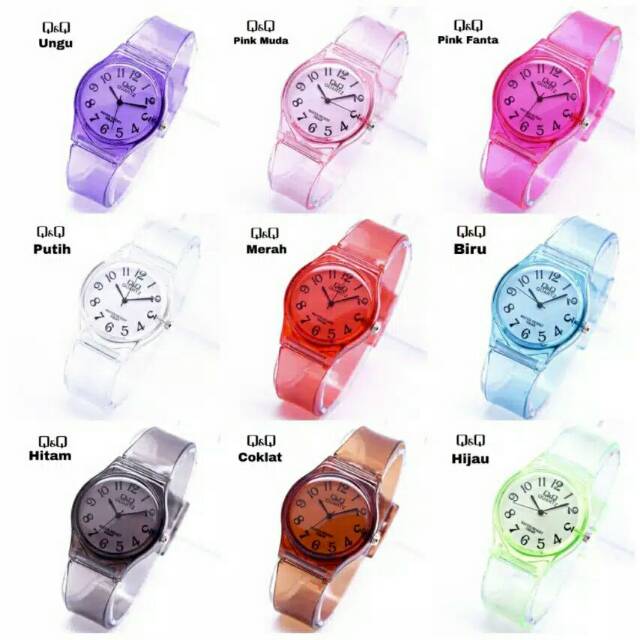 Jam tangan jelly bening transparant qq murah