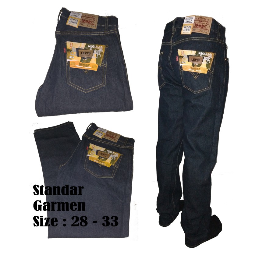 Celana Jeans Pria Standar Reguler 505 Panjang/Celana Levis Cowok/Jeans Murah Warna Garmen