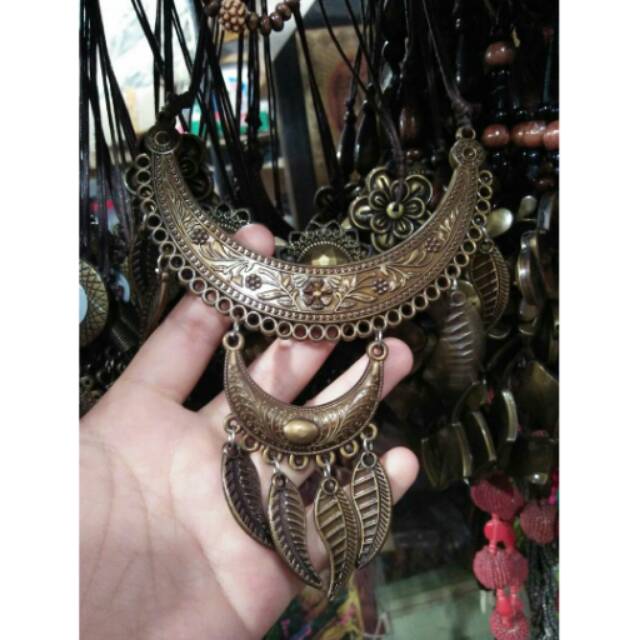 TERMURAH! Kalung Etnik Dua Tingkat Dengan Bunga - Aksesoris Pakaian Wanita - Souvenir Jogja