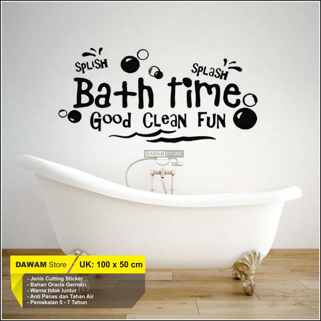 Stiker Kamar Mandi Bath Time Wall Stiker Dinding Kamar Mandi Anti Air