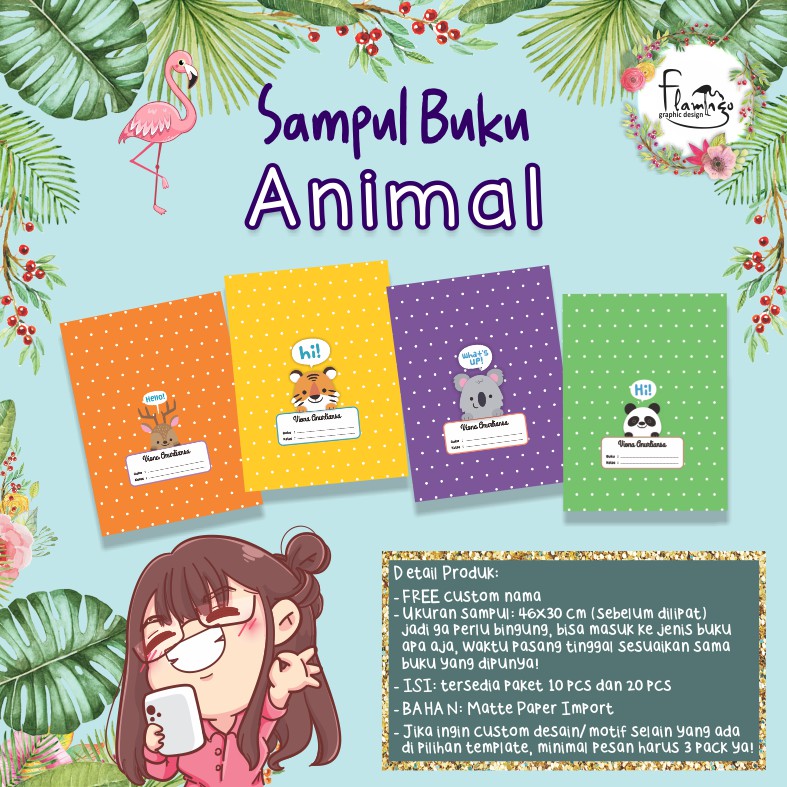 

SAMPUL BUKU ANIMAL HEWAN FREE CUSTOM NAMA ANAK