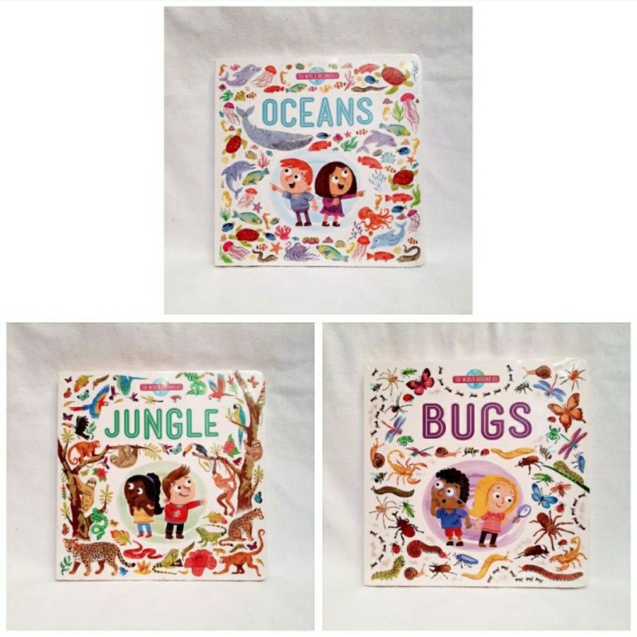 Buku Import Ensiklopedia Anak The World Around Us Board Book  - BUGS OCEANS JUNGLE