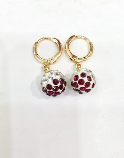 Anting wanita anting bola disco lapis emas