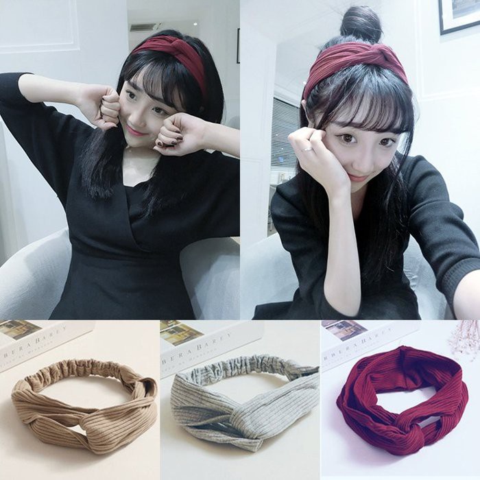 Bando Rambut ala Korea Bandana AB04 Rajut Aksesoris Wanita Hairband ACC