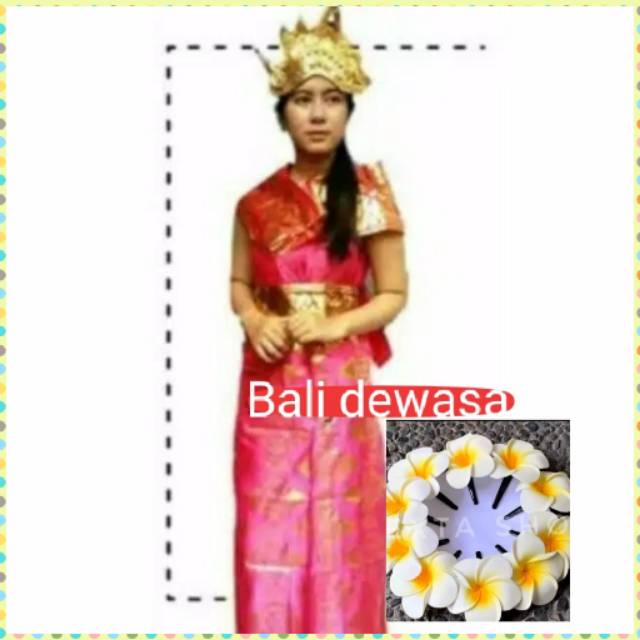 Set Baju bali dewasa/stelan/aksesoris/rambut palsu dewasa