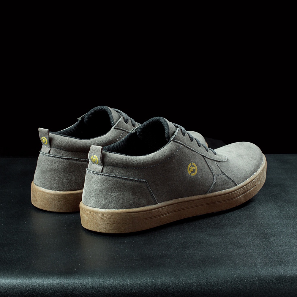 FLINT GREY |ManNeedMe x FLAZHBACK| Sepatu Sneakers Pria Casual Shoes ORI PREMIUM SOL DIJAHIT