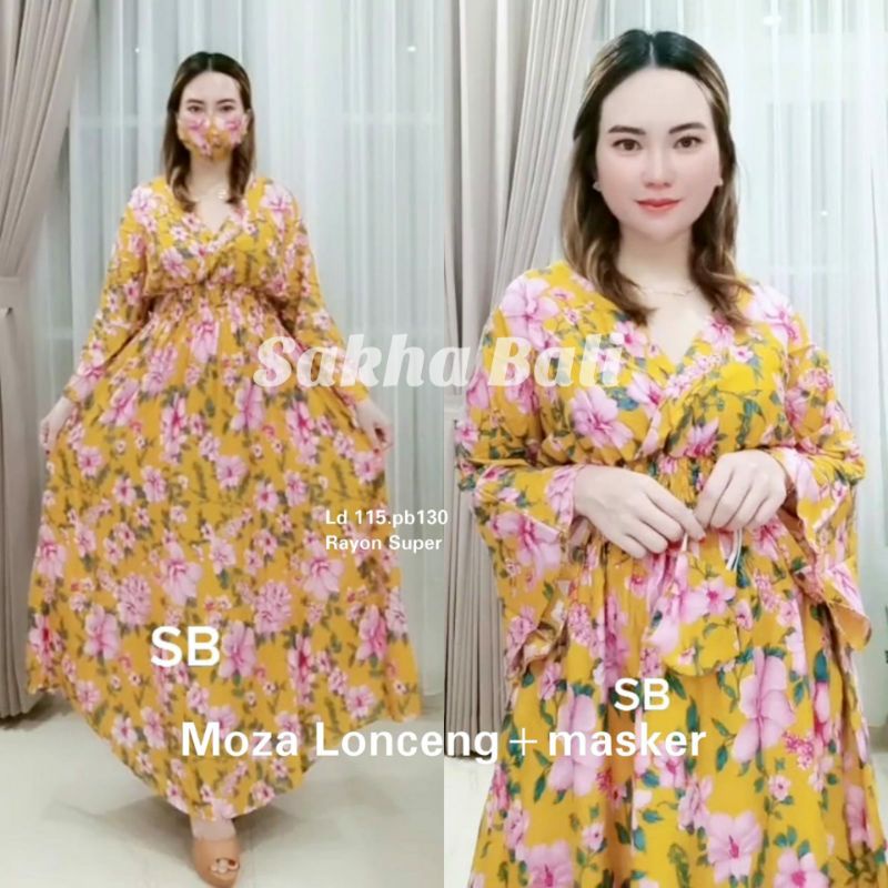 dress bali mozza lengan lonceng (moza lonceng) baju wanita cantik