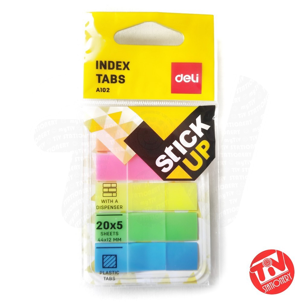 

Film Indexer | Index Tabs Deli A102 Plastic 44x12 mm | 5x20 sheets
