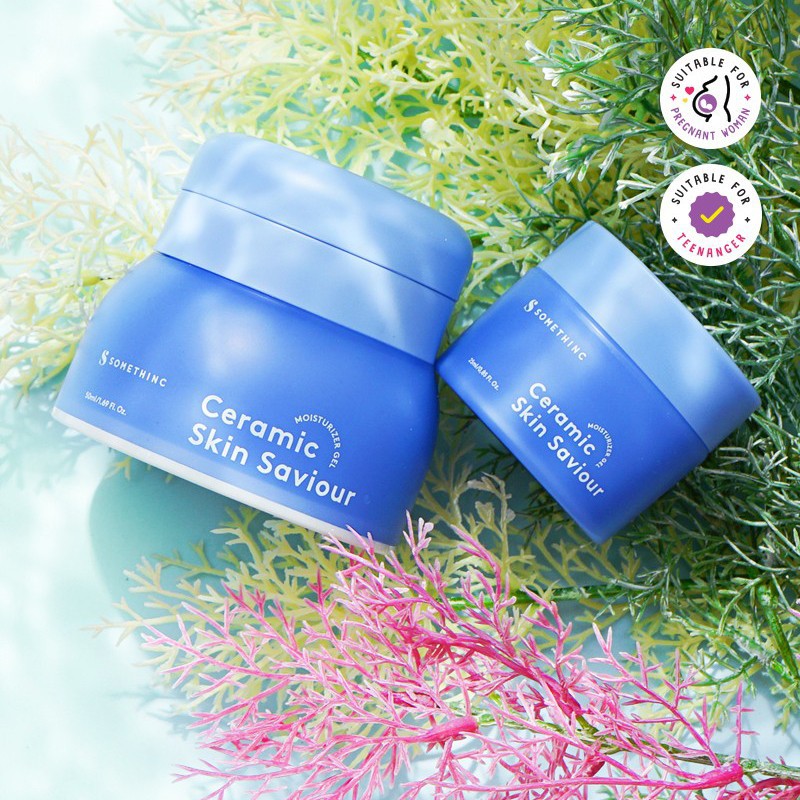 SOMETHINC Ceramic Skin Saviour Moisturizer Gel - Krim Pelembab Perawatan Pencerah Wajah