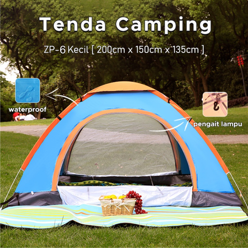 PAKET Tenda Camping dan Kursi Lipat Kapasitas Luas 4 Orang Tenda Gunung Outdoor Indoor Tenda Otomatis Outdoor &amp; Indoor Tenda Gunung Zp 5 Simple Tampa Harus Di Rakit/Tenda Outdor/Tenda Camping