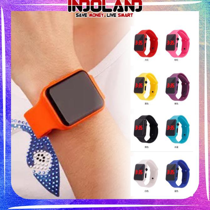 Ready Oke Jam Tangan Led Couple Pria Wanita Sport Strap Import Batam Murah Jt007 - Pink