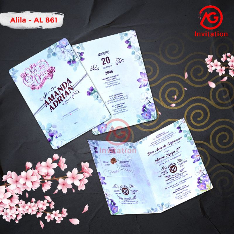 blangko undangan alila 861 pink