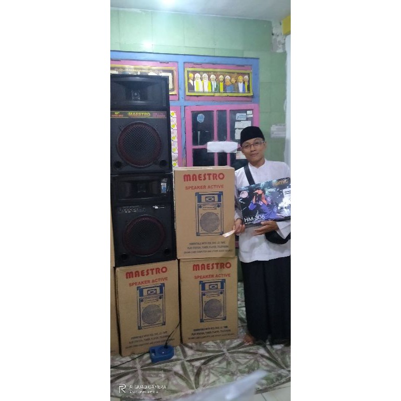 Salon aktif 12 inch (paket hemat Bluetooth + Mike double wireless)