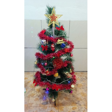 Pohon natal 3feet (90cm) , komplit seperti gambar