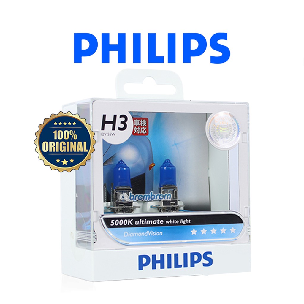 PHILIPS DIAMOND VISION H3 (5000K) - LAMPU HALOGEN