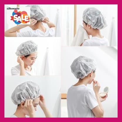 IDNAMPERKAP- CP035 TOPI MANDI PENUTUP RAMBUT MASAK TAHAN AIR SHOWER CAP BATHING HAT - ABU-ABU