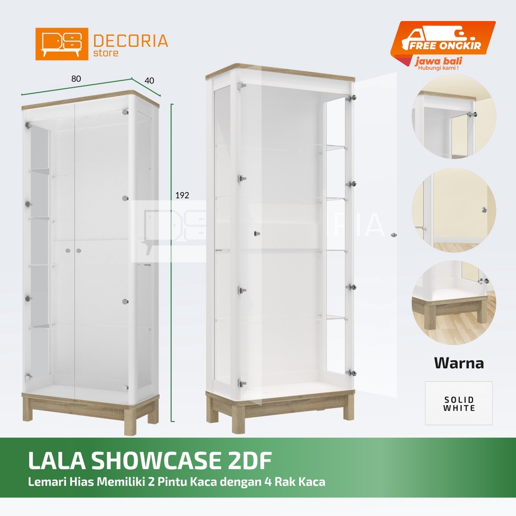 LEMARI HIAS 2 PINTU/LEMARI PAJANGAN 2 PINTU KACA MURAH/ LALA SHOWCASE