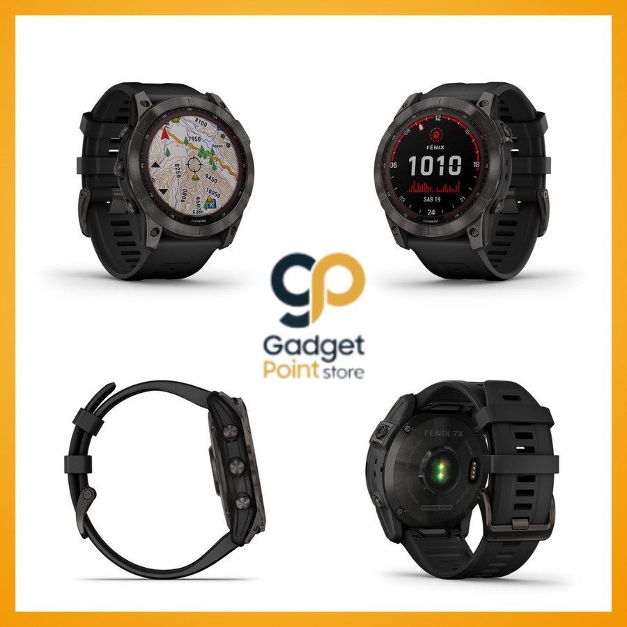 Garmin Fenix 7X Sapphire Solar Black DLC Titanium with Black Band - Garansi Resmi TAM 2 Tahun