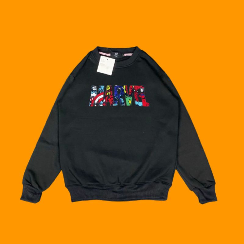 Crewneck H&M Marvel Warna Hitam Putih Cream Premium