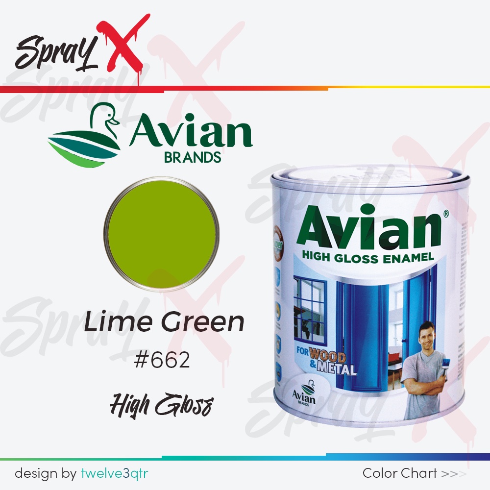 AVIAN CAT MINYAK LIME GREEN 662 / HIJAU DAUN #662 0.9 LITER - CAT KAYU DAN BESI
