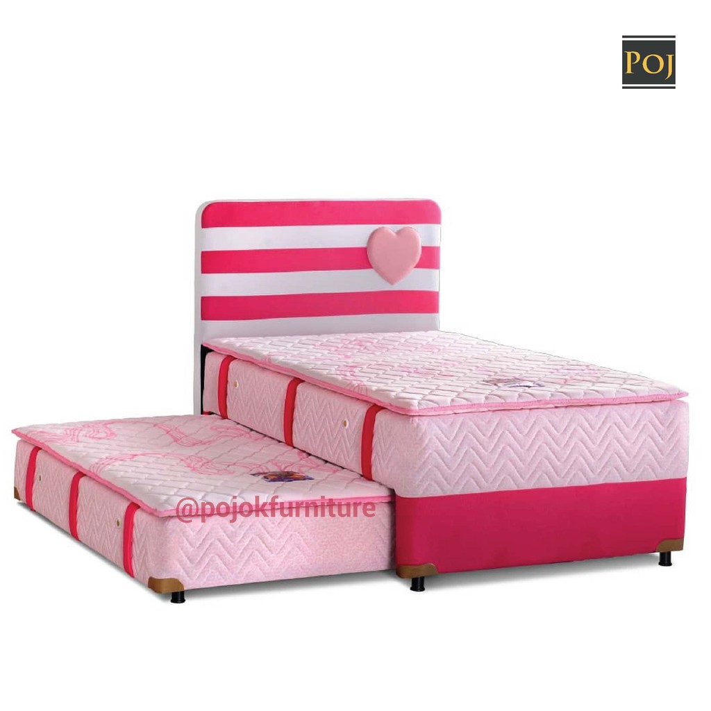 Bed Sorong KANGAROO Perth Pink - fullset - springbed kasur matras mattress murah palembang