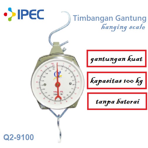 Timbangan Gantung Kapasitas 100kg Akurat 9100 Timbangan Analog 100 kg ORI