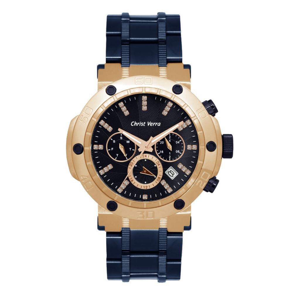 Jam Tangan Pria Tali Rantai Christ Verra CV 52283GD-1J BLU