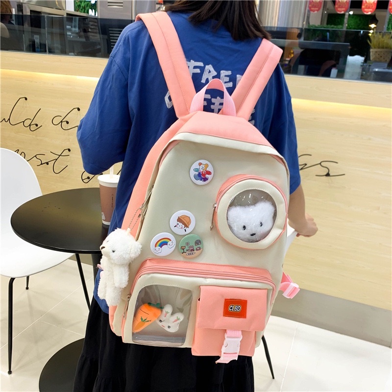 TAS RANSEL ANAK SEKOLAH wanita IMPOR set 5 in 1 ORI E fashion Perempuan SD SMP SMA tanpa boneka