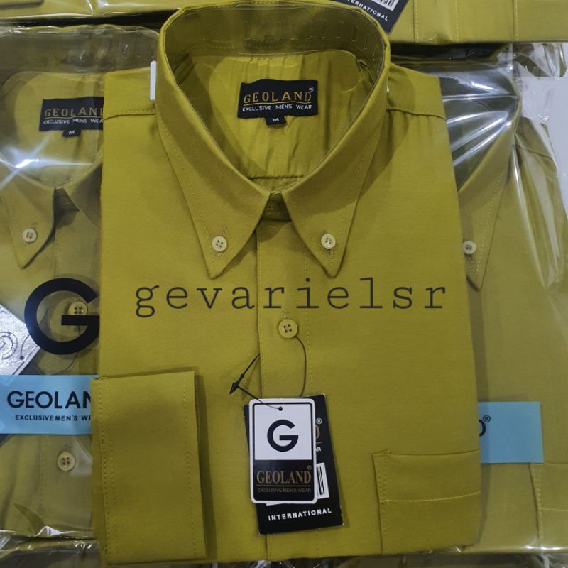 Kemeja Pria Geoland Hijau Olive Lengan Panjang