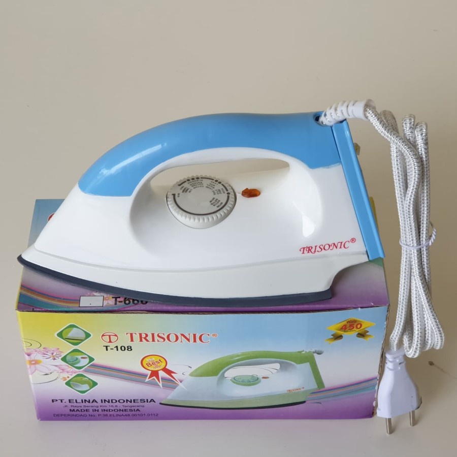 SETRIKA GOSOK LISTRIK | DRY IRON TRISONIC MURAH BERKUALITAS T108