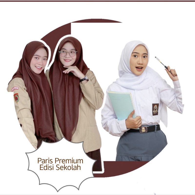 Edisi Sekolah Hijab Voal/Paris Premium Ukuran Standart dan Syar'i