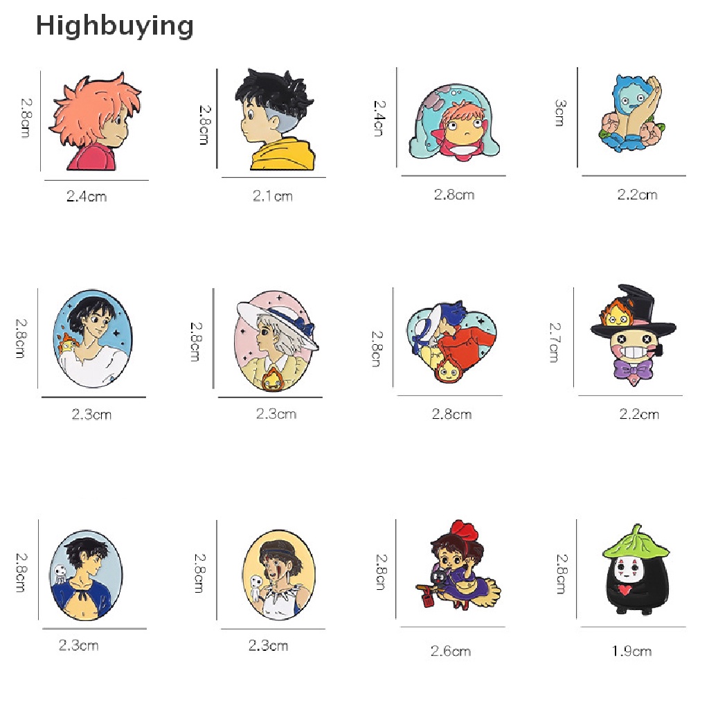 Hbid Bros Pin Enamel Desain Kartun Film Howl Sofia Ashitaka San Ponyo Sosuke