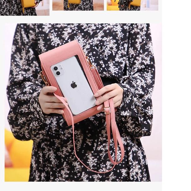 ♖ Tas Hp Wanita Tas Selempang Kulit Sintetis Miniso Forever Young Multifungsi Transparan Model Impor