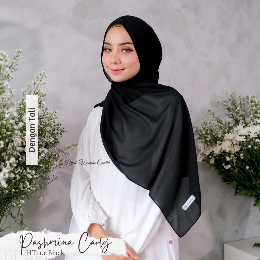 Hijabwanitacantik - Pashmina Carly (dengan tali) | Pashmina | Hijab Cerutti Babydoll