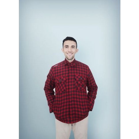 Jaket kemeja motor Protocol 3 lapis wool goretex flanel anti angin air