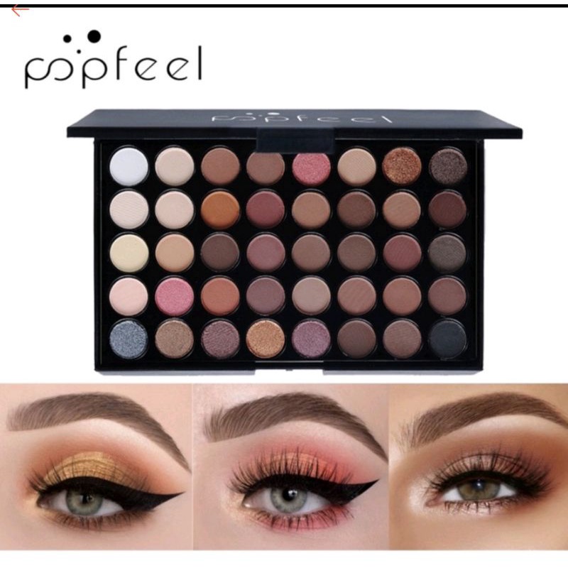 SHINE STAR - POPFEEL 40 Warna Matte Eyeshadow Palatte / Shimmer / EYE SHADOW PALET (COD)