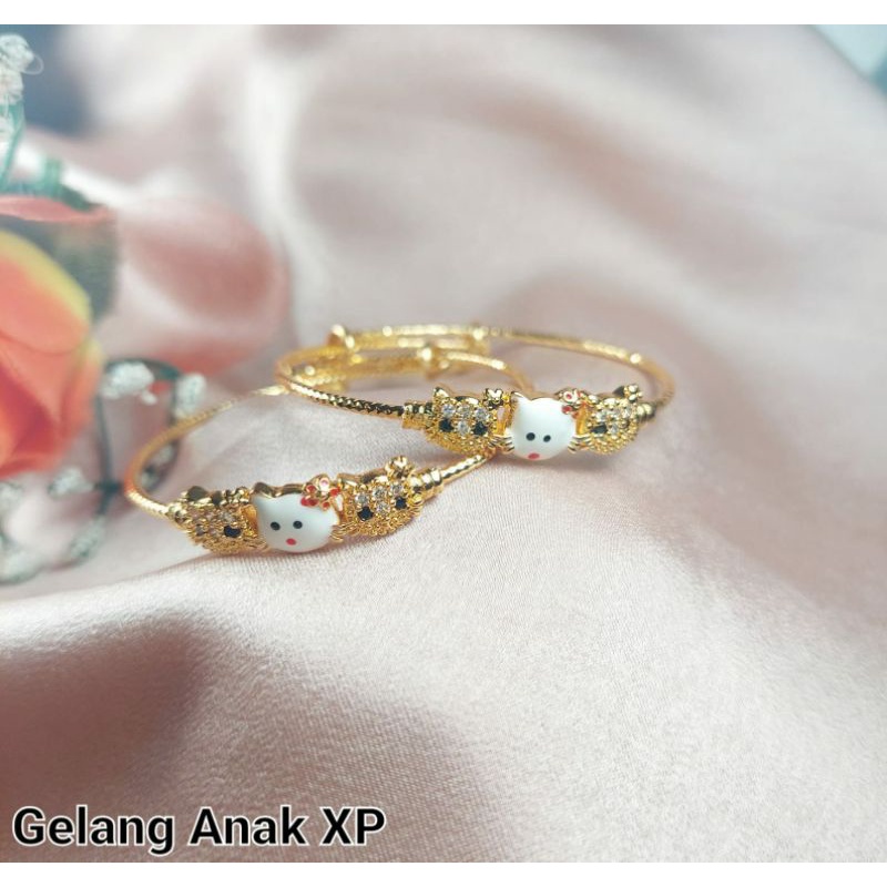 gelang anak xuping warna emas hello Kitty