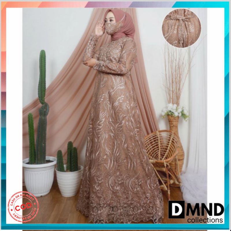 GAMIS MODERN/GAMIS FULL BRUKAT TILE MUTIARA/GAMIS MAXI BUSUI/PREMIUM QUALITY