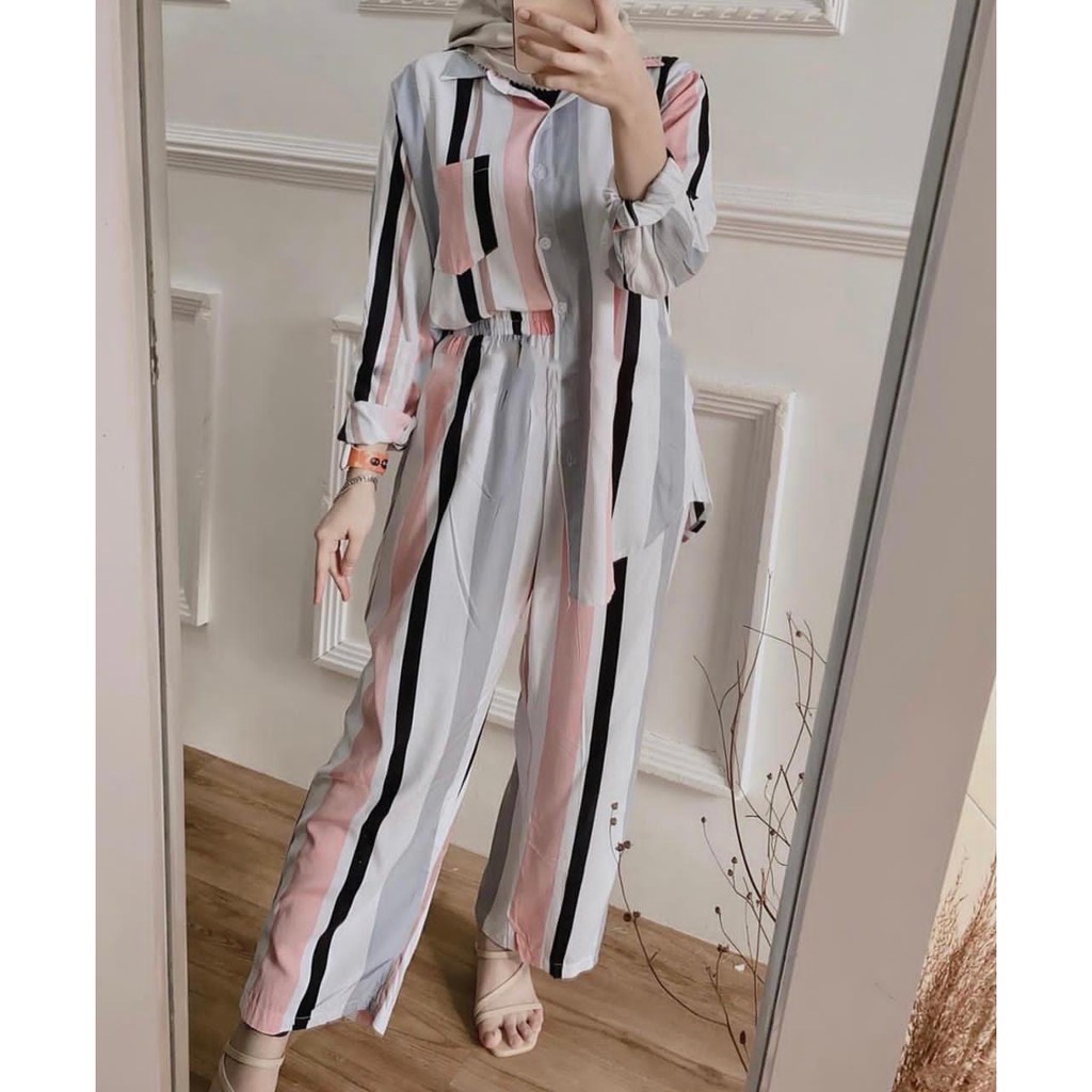 FELLO ONE SET / ONE SET RAYON / ONE SET PAJAMAS / STELAN WANITA-BERTA ONE SET