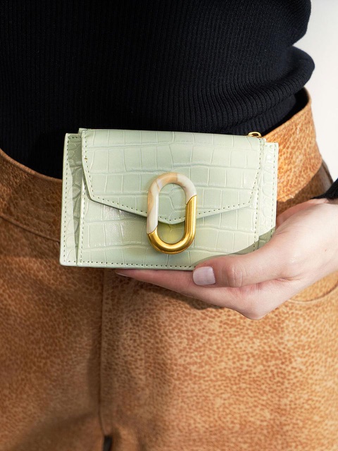 CK CnK Croc-Stone-Embellished Card Holder Original