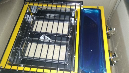 Kompor Panggang Sosis Seafood Omicko 2 Tungku + Kaca Pengaman/kompor Grill Pemanggang Sosis Bbq Sate