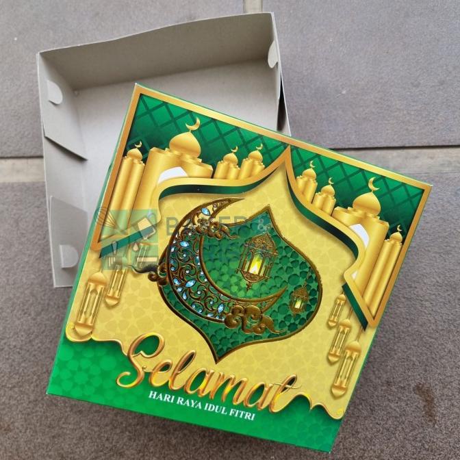 Box Lebaran Spring Hijau 22cm Dus Kue Idul Fitri Lapis Legit Brownies bakernbar99 Segera Beli