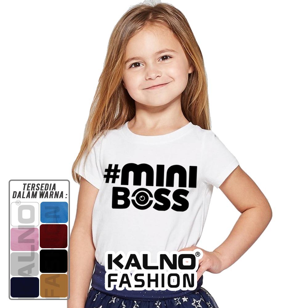 Baju Anak Print #Mini BOSS versi 1 707 - Ukuran S M L XL Bahan Katun polyester