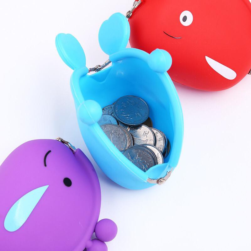 ❤️GTB❤️ D029 Dompet Koin karakter motif ikan Lucu Jelly Silicone wallet Coin Pouch Anti Air cod