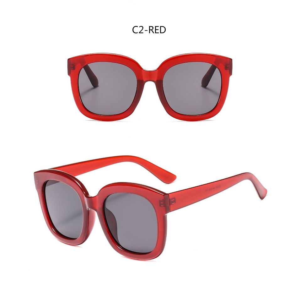 Korean version of the retro box ins fashion street style men and women sunglasses metal hinge