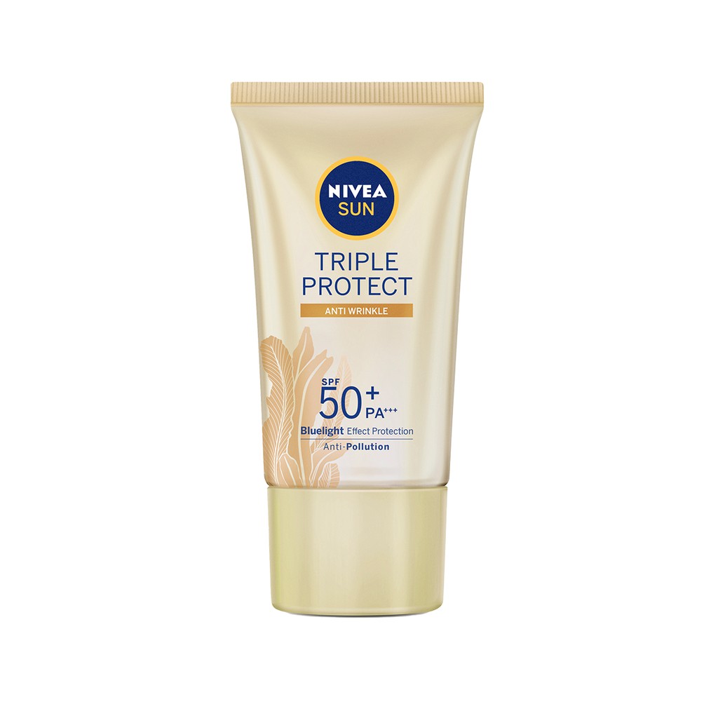 NIVEA SUN Face Serum Triple Protect Anti Wrinkle SPF50+ PA+++ 40ml - Mencegah tanda penuaan dini