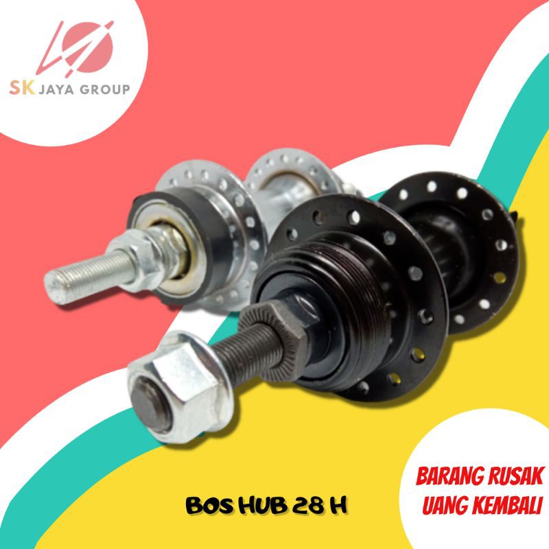 KOMPONEN SEPEDA HUB FREHUB INCLUDE BEARING BOS SEPEDA 28H BELAKANG DEPAN SPROKET LAHER BEARING KONES