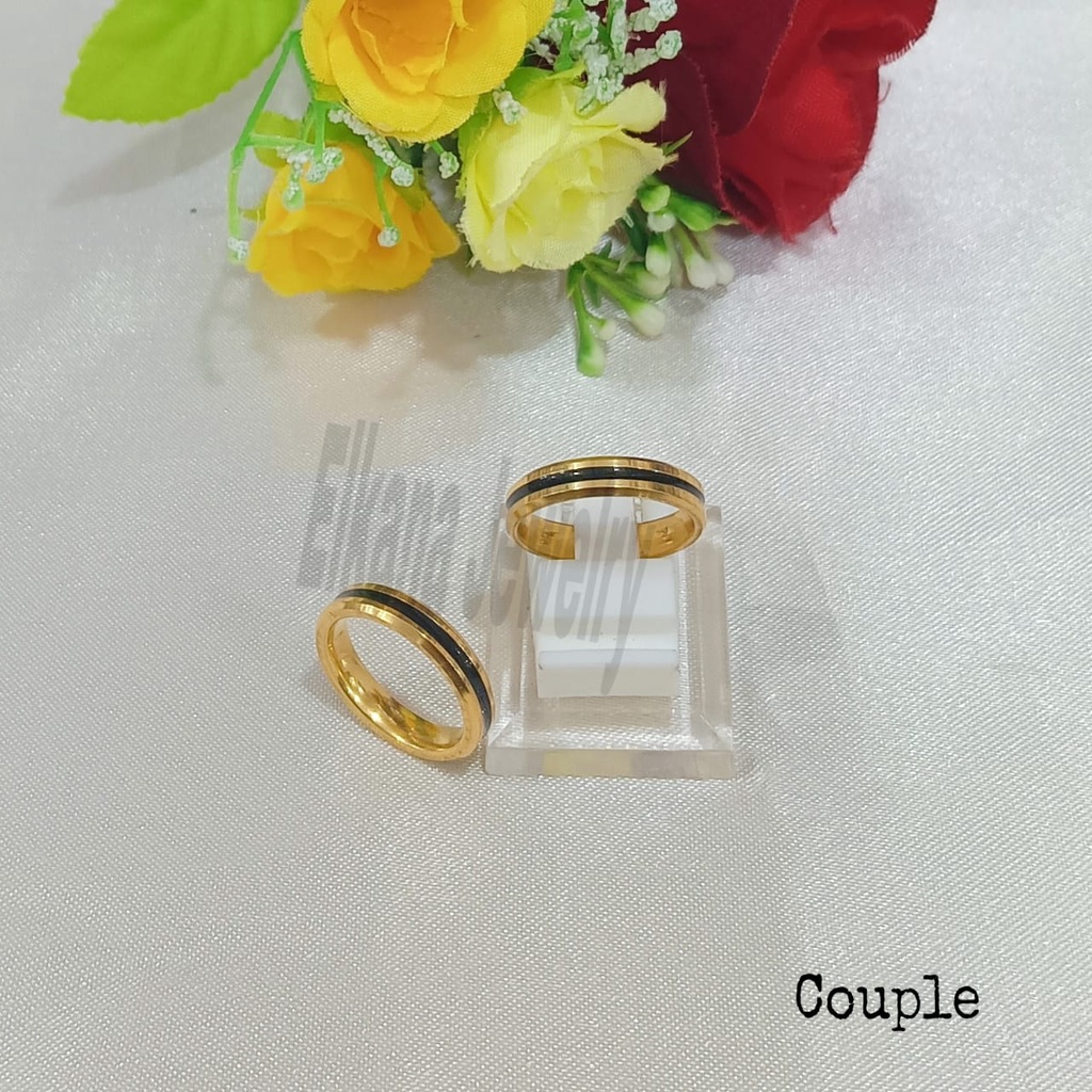 CINCIN COUPLE TITANIUM BLACK BERKELAS PERHIASAN ANTI KARAT&amp;ANTI LUNTUR