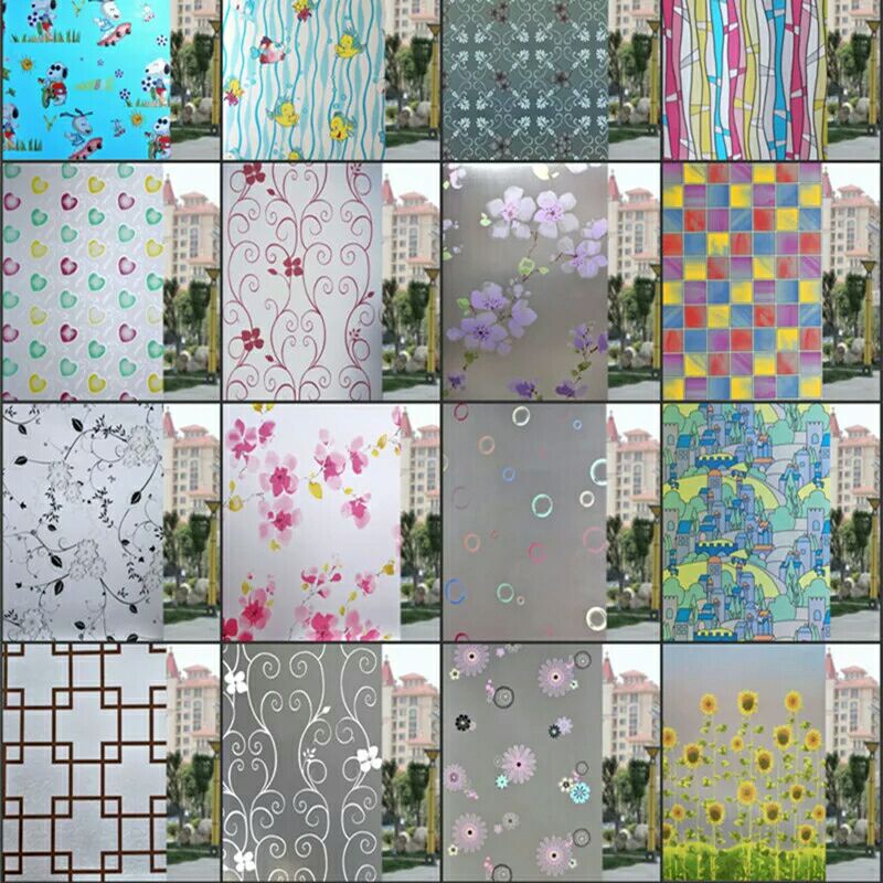 (READY SEMARANG) WALLPAPER STIKER KHUSUS KACA JENDELA MOTIF DAUN BUNGA ABSTRAK